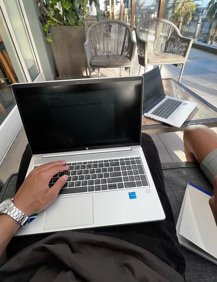 Laptop workspace for web design project